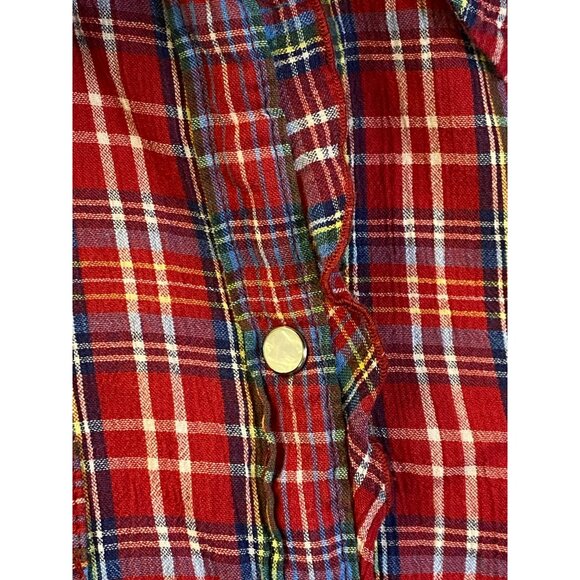Vintage Abercrombie & Fitch Shirt Large Women's Red plaid Long Sleeve Western - Picture 3 of 7